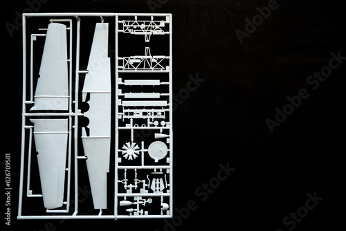 aircraft plastic model kit on a dark background