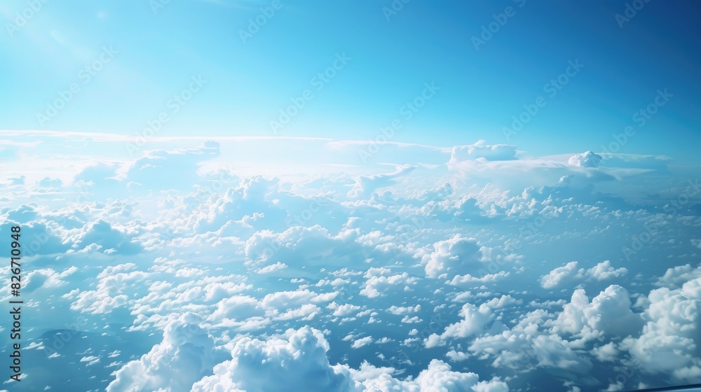 Fototapeta premium Sky view from airplane captured naturally