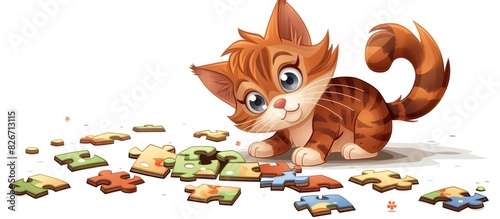 QuickWitted Kitten Demonstrates Intelligence A Puzzle Solving Clipart photo