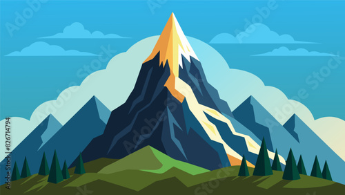 A tribute to the mighty mountains standing tall and steadfast a symbol of natures strength and resilience.. Vector illustration