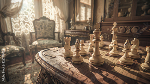 Vintage Chess: Strategy in an Antique Setting