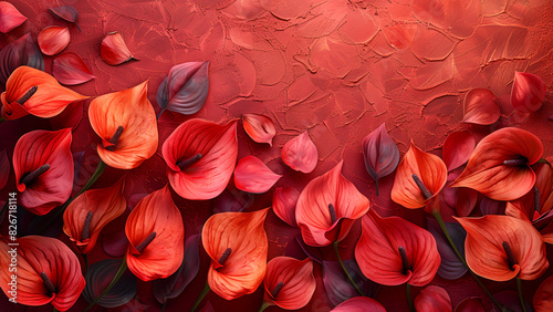  Background illustration with flowers for holiday cards,Generated by AI