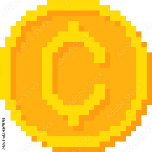 vector of a pixel style penny coin