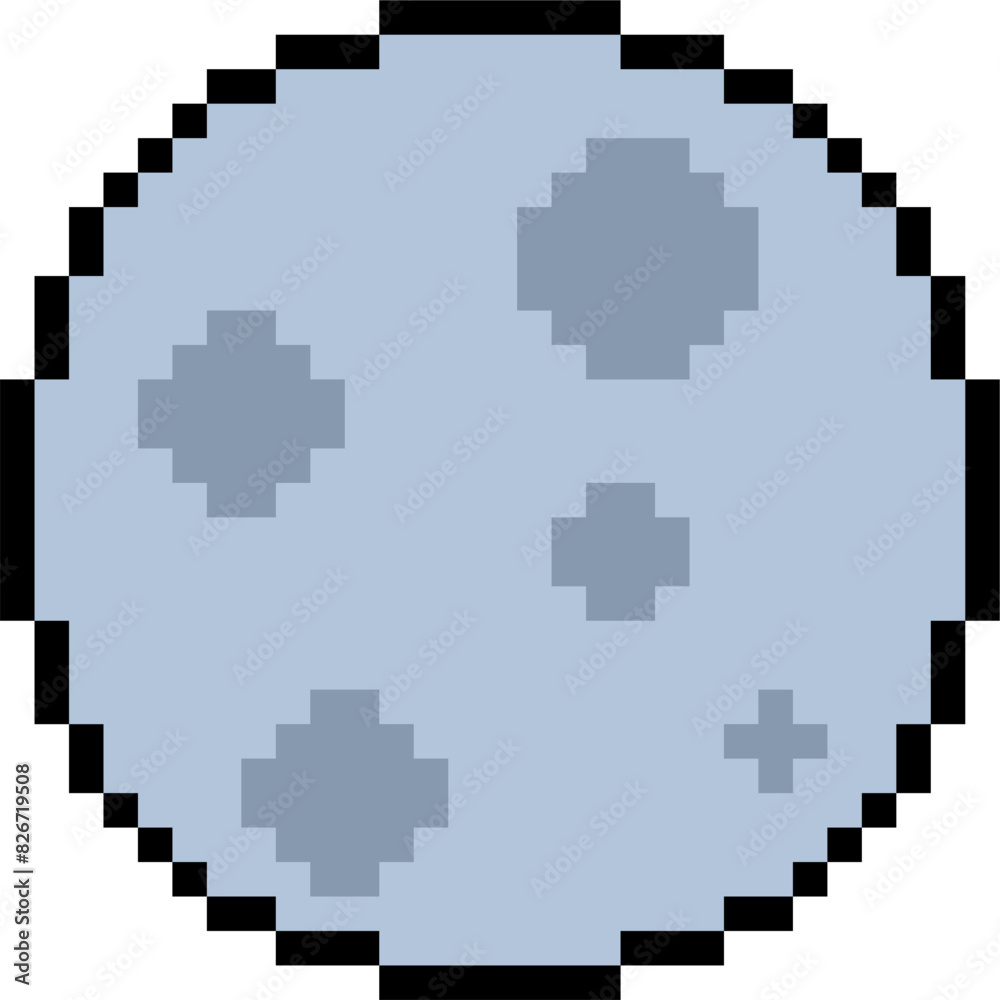 vector of a pixel style moon vector of a pixel style moon