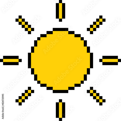vector of a pixel style sun