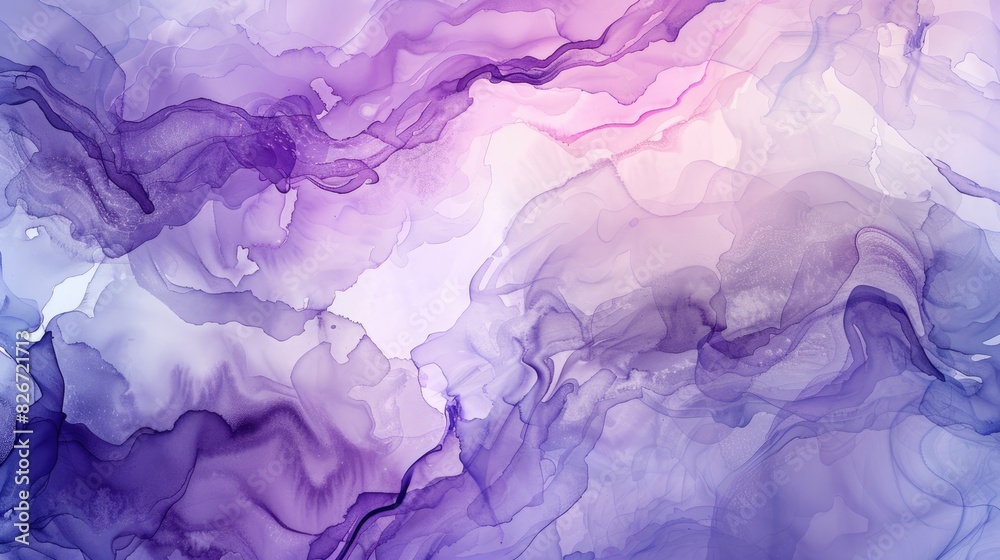 Purple Oriental Watercolor Art with Texture White Blend of Fluid Movement Soft Pastel Hand painted Pattern in Fashion Vibrant Fluid Paints Abstract Light Patterns and Texture