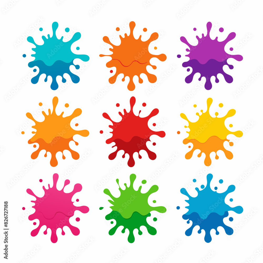 set of Multicolor powder explosion on White background
set of Multicolor powder explosion on White background