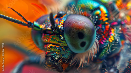 Extreme closeup on eye of an insect