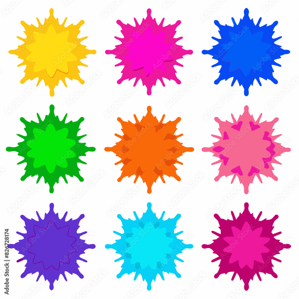 colorful splashes set colorful splashes set