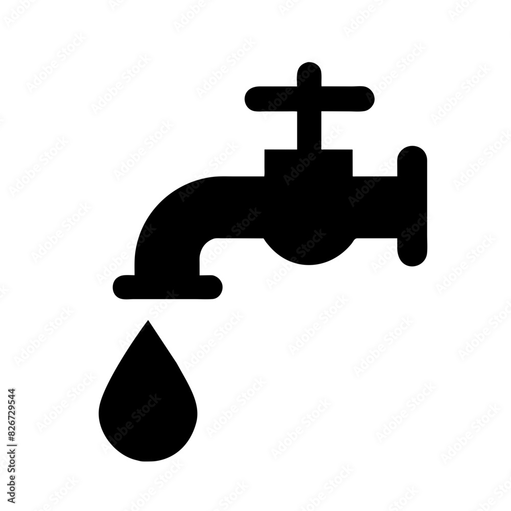 water tap with drop of water water tap with drop of water