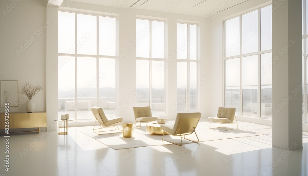 white and gold theme interior modern minimalism photo realism white and gold theme interior modern minimalism photo realism