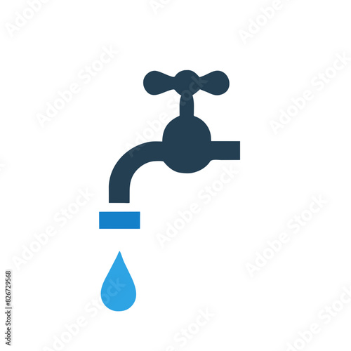 water tap with drop of water
