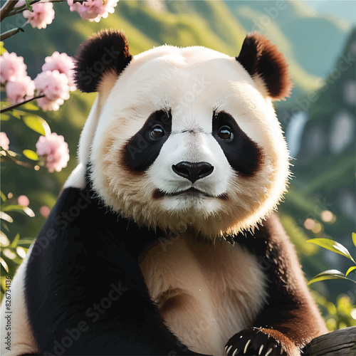 giant panda eating bamboo