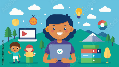 At our camp kids will gain the knowledge and confidence to navigate the digital world responsibly and securely.. Vector illustration