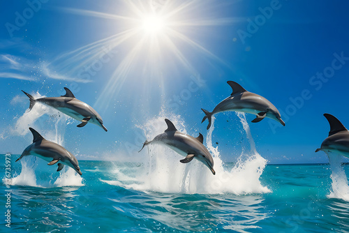 dolphin jumping into the water
