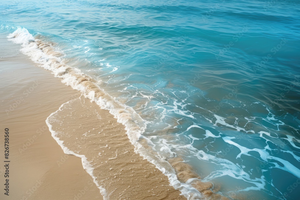 The ocean is calm and the water is blue The ocean is calm and the water is blue