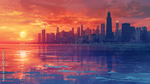 Iconic Chicago Urban Landscape