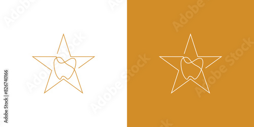 Unique and elegant  dental star logo design