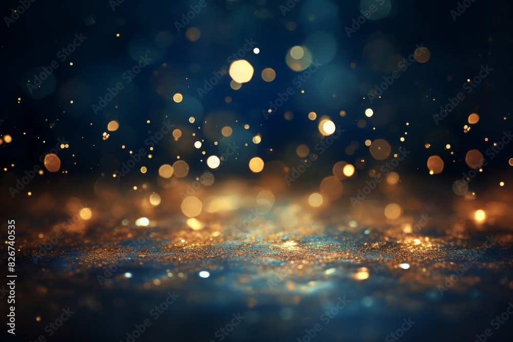 Festive Sparkling Glitter Lights in Gold and Blue Elegant Gold and Blue Glitter Lights Background Festive Sparkling Glitter Lights in Gold and Blue Elegant Gold and Blue Glitter Lights Background