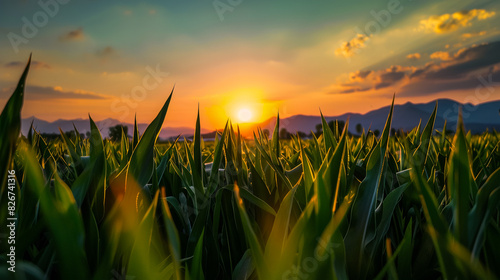 Ears of wheat in the field. Evening light 
