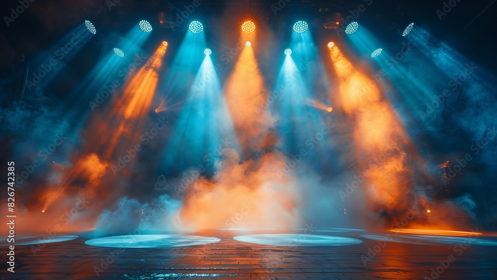 Night stage fog a Artistic Concert Stand Booth Showcasin Creative Photoshoot Concept