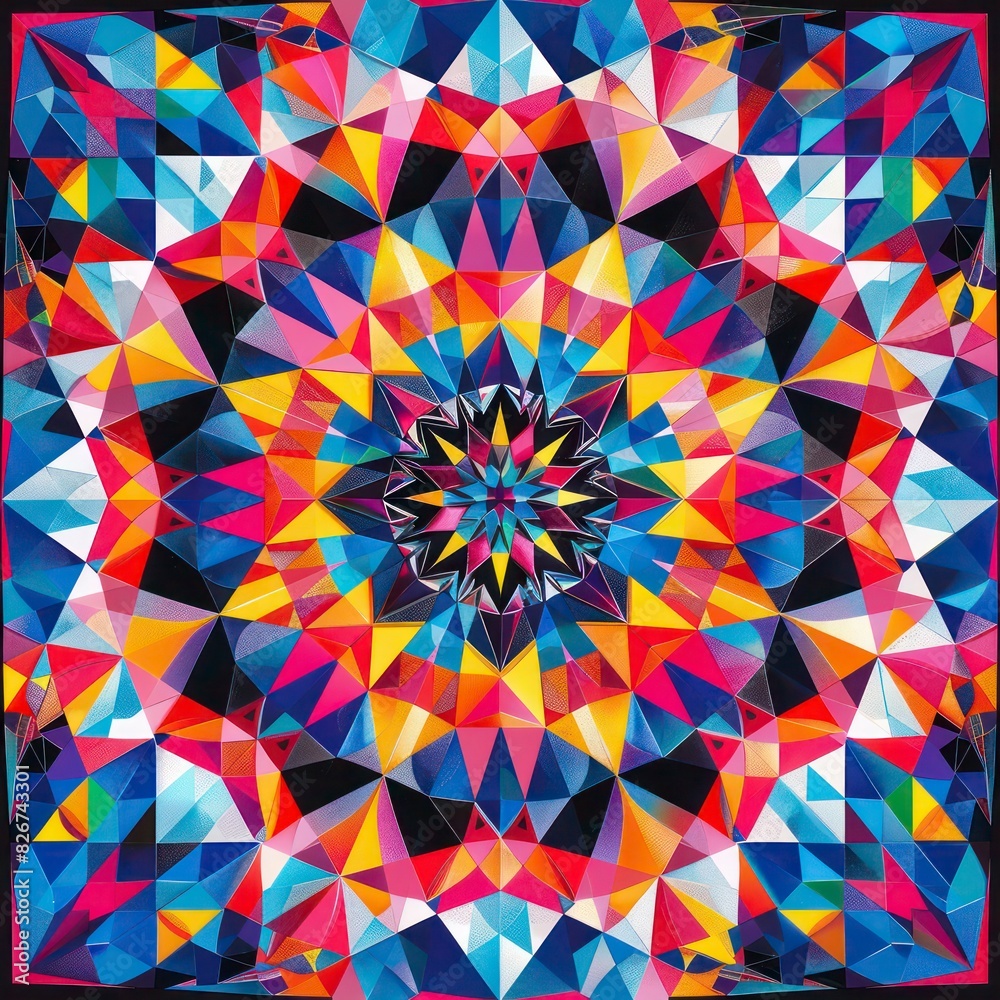 Mesmerizing, abstract kaleidoscope of cascading colors and shapes Mesmerizing, abstract kaleidoscope of cascading colors and shapes