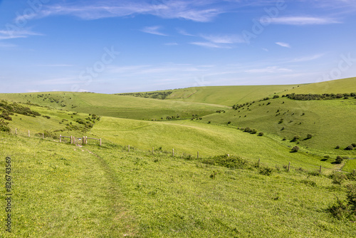 A rolling Sussex landscape on a sunny spring day