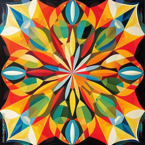 Mesmerizing, abstract kaleidoscope of cascading colors and shapes