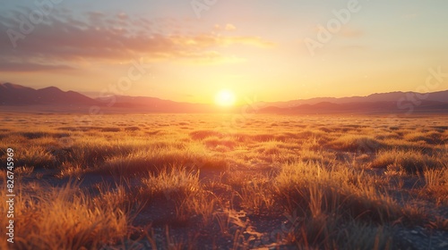 Natural beauty of a desert landscape at dawn with a clear sky