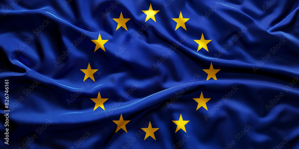 Europäische Flagge Hintergrund Motiv mit gelben Sternen Europäische Flagge Hintergrund Motiv mit gelben Sternen