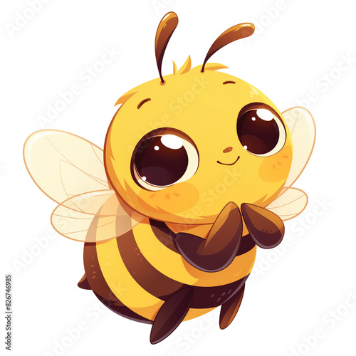 Cute friendly bee cartoon illustration