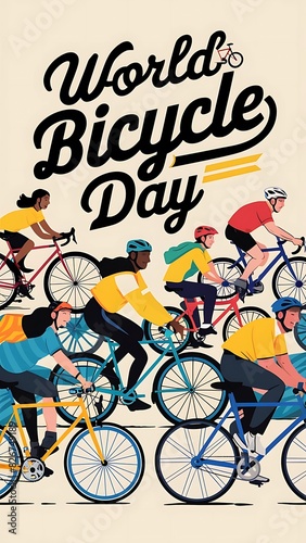 world bicycle day (Illustration-typography)