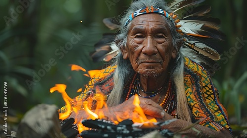 tribal elder teaching the art of firemaking to the younger generation captured with candid photography to convey authenticity