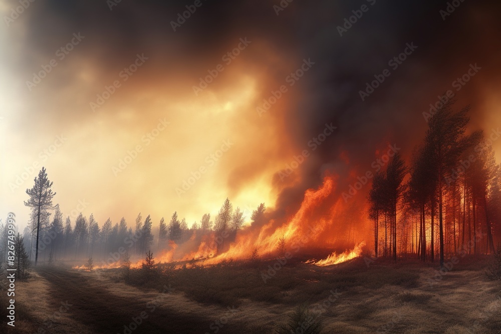 big fire in the forest