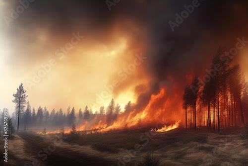 big fire in the forest