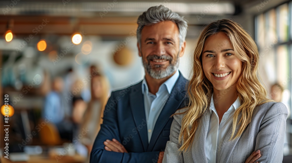 Confident Business Professionals in Modern Office Space Smiling and Posing Confident Business Professionals in Modern Office Space Smiling and Posing