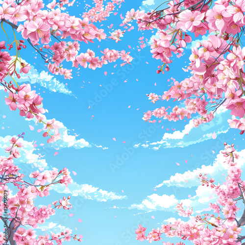 Cherry tree, beautiful cherry blossoms