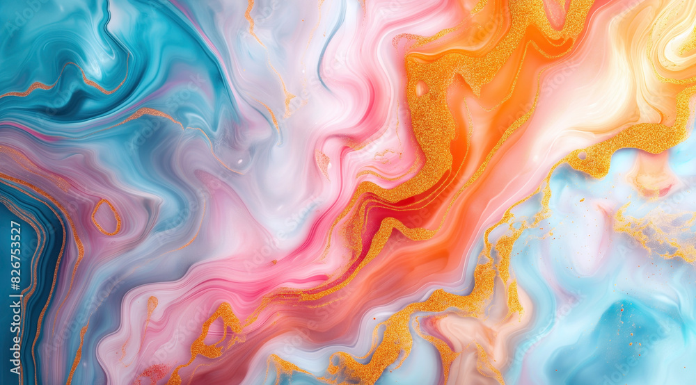 Abstract fluid art with gold accents. Colorful fluid art composition featuring vibrant pink, blue, and orange swirls, enhanced with shimmering gold accents Abstract fluid art with gold accents. Colorful fluid art composition featuring vibrant pink, blue, and orange swirls, enhanced with shimmering gold accents