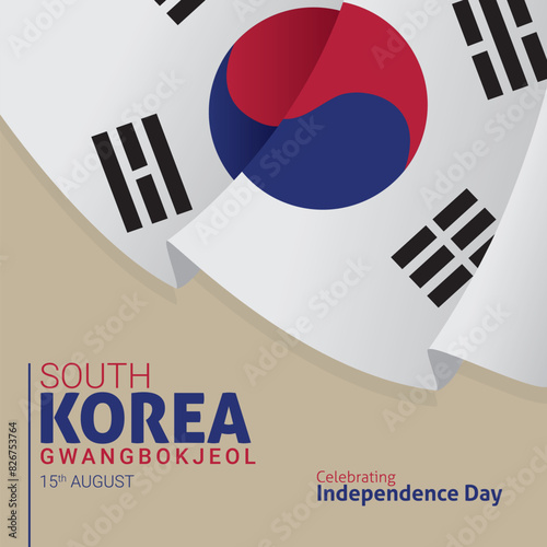 South Korea Independence day vector illustration. South Korea Independence day themes design concept with flat style vector illustration. Suitable for greeting card, poster and banner.