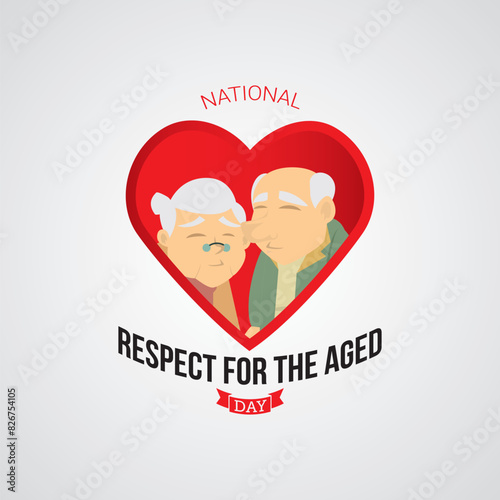 Respect the aged day vector illustration. Respect the aged day themes design concept with flat style vector illustration. Suitable for greeting card, poster and banner.	
