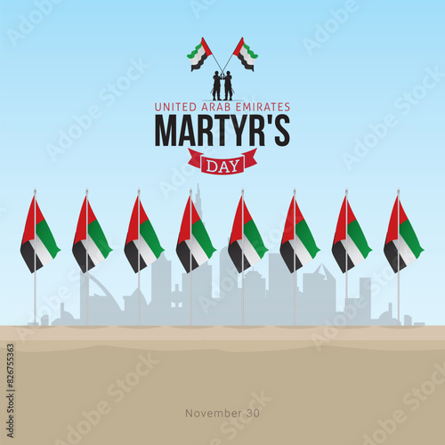 UAE Martyr's day vector illustration. UAE Martyr's day themes design concept with flat style vector illustration. Suitable for greeting card, poster and banner. Suitable for your asset design vector.