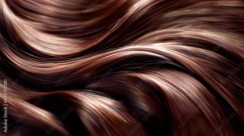A closeup view of a bunch of shiny curls hair