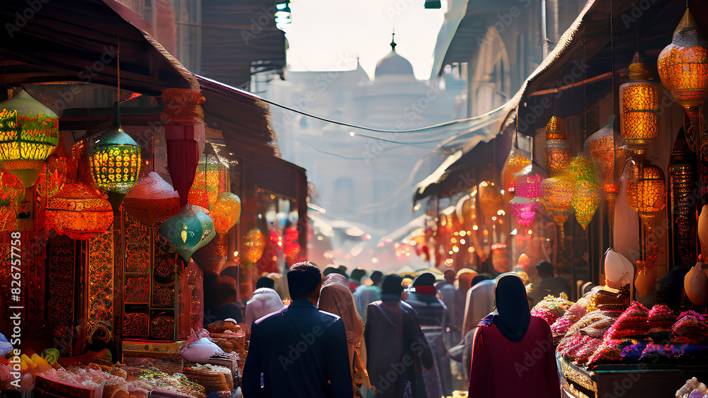 Eid Mubarak! A Bustling City Celebrates in Lights