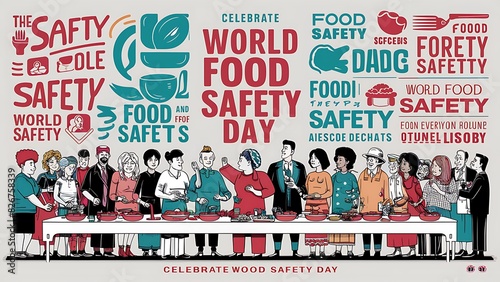 world Food Safety day (Illustration-typography)