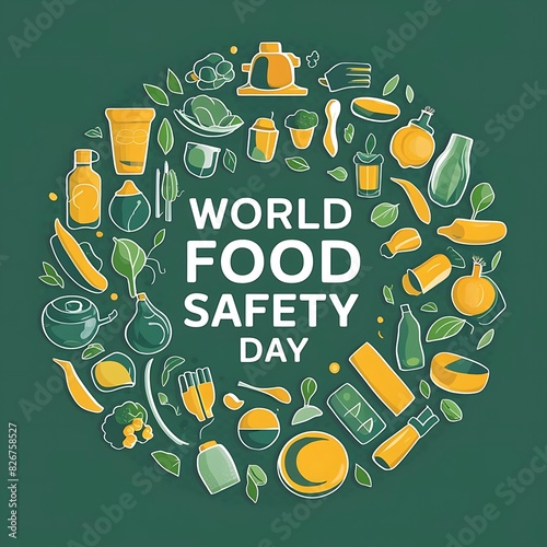 world Food Safety day (Illustration-typography)
