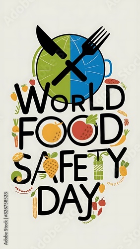 world Food Safety day (Illustration-typography)
