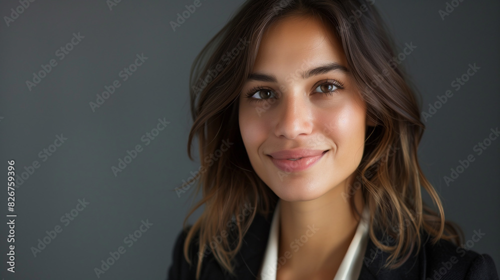 Confident Businesswoman Portrait: Studio Shot with Professional Background Confident Businesswoman Portrait: Studio Shot with Professional Background