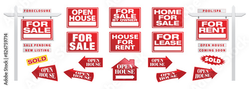 Ultimate Set of Vector Real Estate Signs with Placards - Build Your Own.
