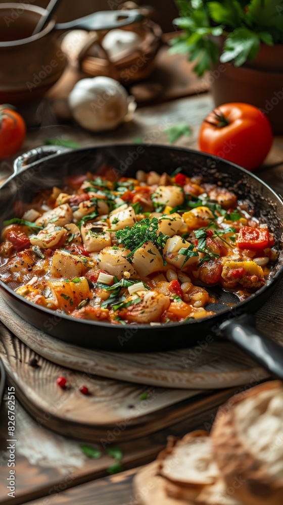 Pan of Food on Table Pan of Food on Table