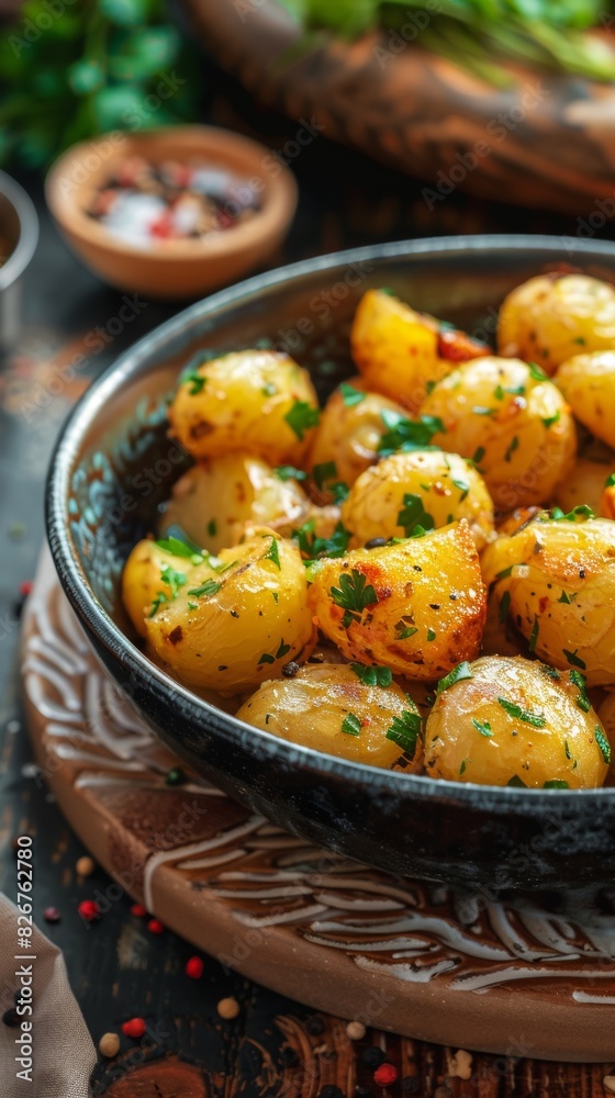 Bowl Filled With Potatoes on Top of Table Bowl Filled With Potatoes on Top of Table